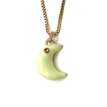 Moon w/Diamond Pendant Necklace - Citrus