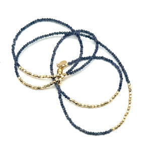 Quadruple Wrap Bracelet - Sapphire