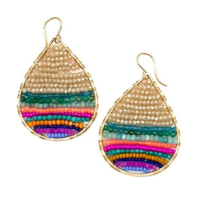 Gold Teardrop Earrings in Tulum, Medium