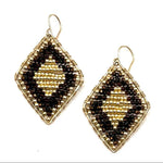 Gold Diamond Shape Earrings in Golden Ember, Medium