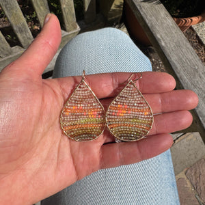 Gold Teardrops Earrings in Marigold, Medium