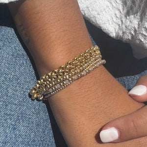 14K Gold Skinny Italian Loop Chain Bracelet - 7.25"