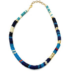 Chunky Vertebrae  Bead + Gold Necklace, 19- 21"