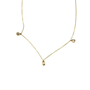 14K Gold Diamond Teardrop Necklace
