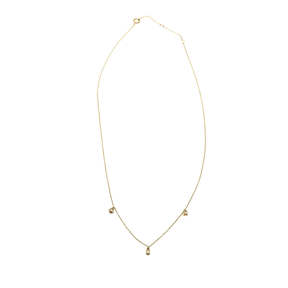 14K Gold Diamond Teardrop Necklace