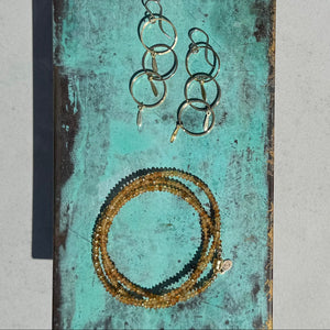 Triple Wrap Bracelet - Saucer-Cut Citrine + Gold Filled Rondelles