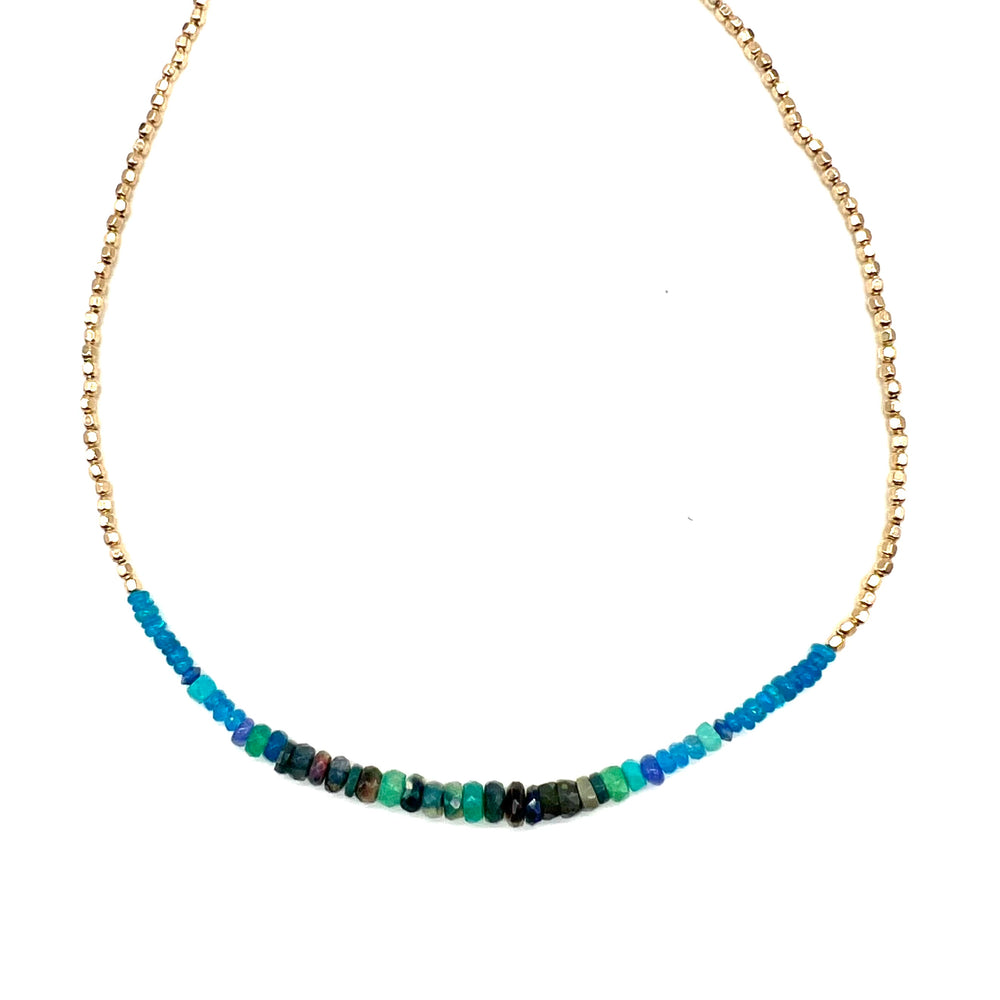 Vibrant Opal Necklace in Ocean Teal - 15.5" NEW