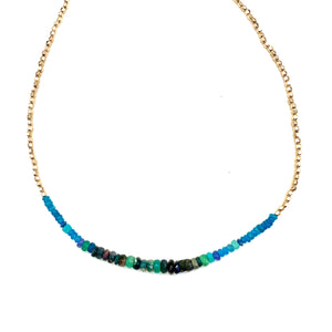 Vibrant Opal Necklace in Ocean Teal - 15.5" NEW