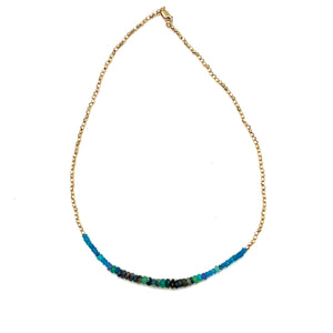 Vibrant Opal Necklace in Ocean Teal - 15.5" NEW