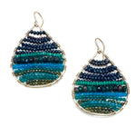 Gold Teardrop Earrings in Green Opal, Medium