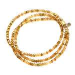 Triple Wrap Bracelet - Saucer-Cut Citrine + Gold Filled Rondelles