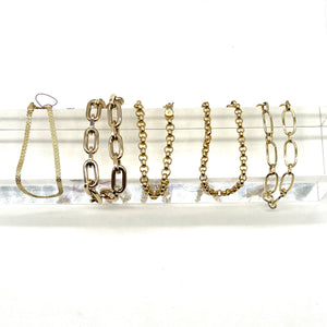 14K Gold Medium Italian Loop Chain Bracelet - 7 3/4 inches