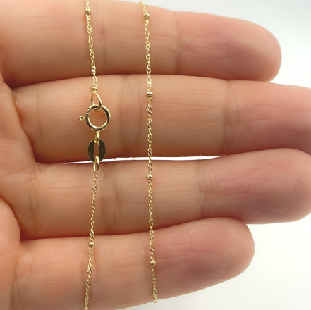 14K Gold Satellite Chain Necklace - 18"