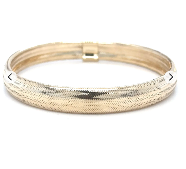 14K Gold Stretch Bangle - 8mm