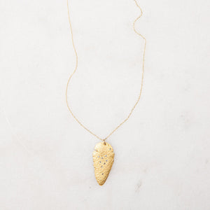 14K Gold + Diamond Feather Pendant, Large