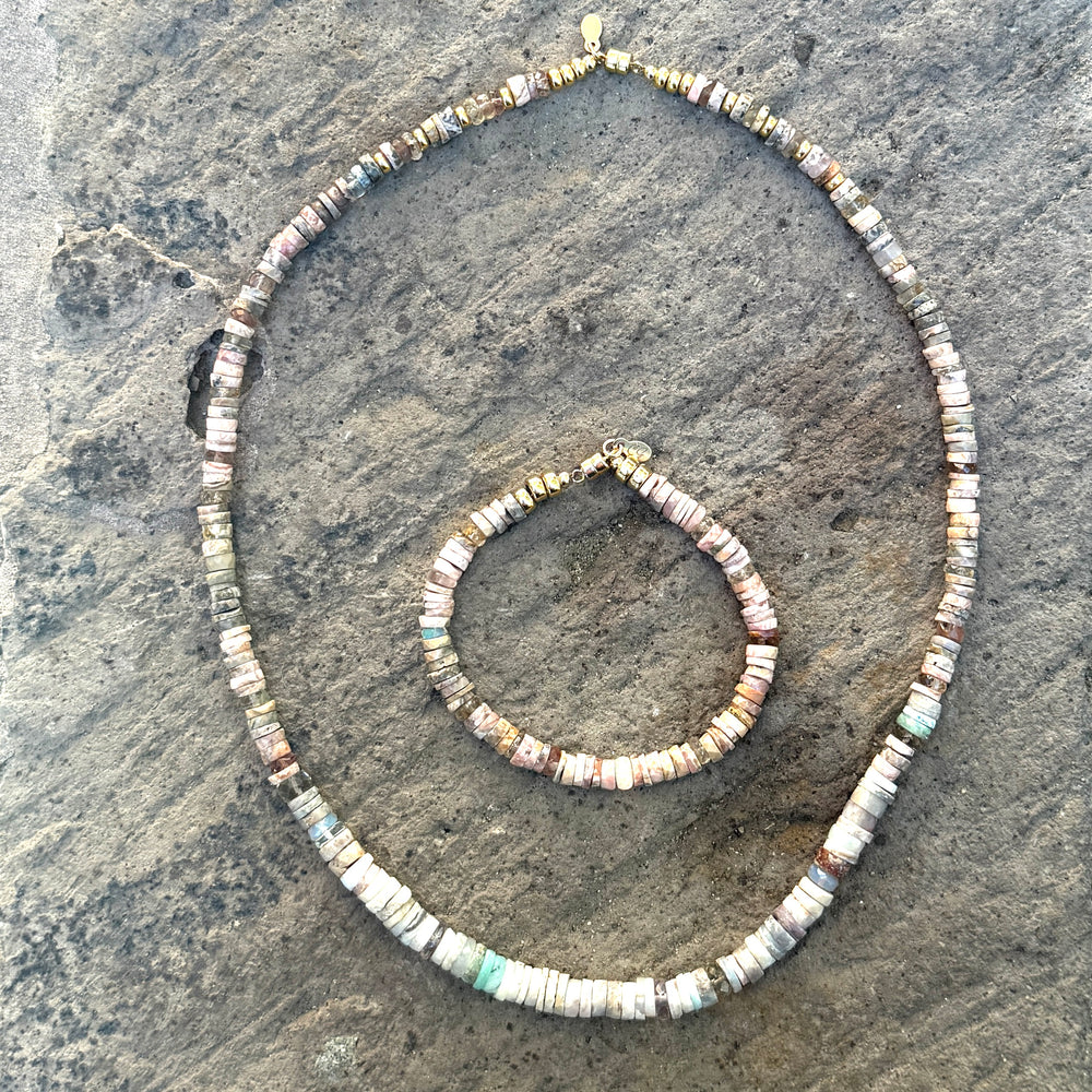 Australian Opal Heishi Bracelet - 6.75"