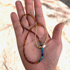 Opal + Tourmaline Necklace - 15.5"