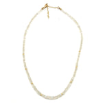 Moonstone Beaded Necklace with Gold Stardust - 16"