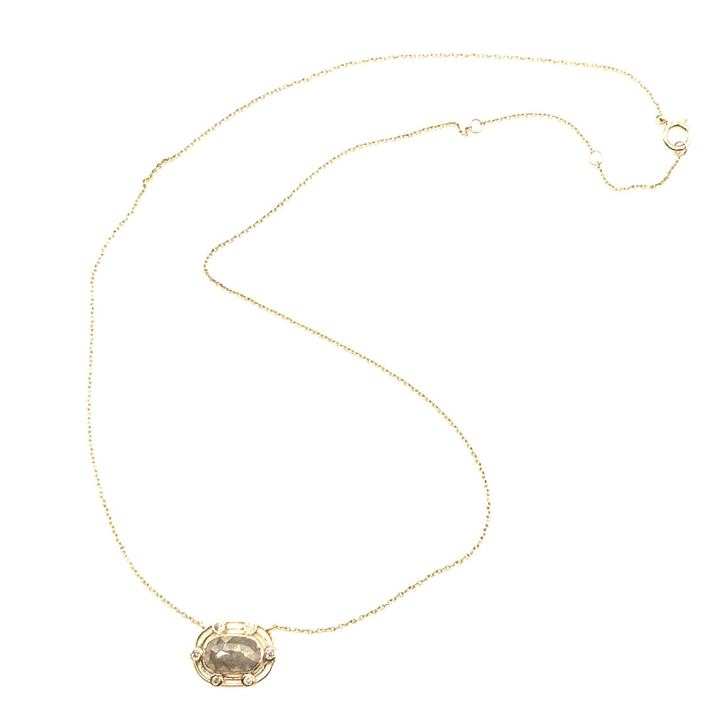14K Gold + Raw Diamonds Pendant Necklace
