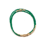 Triple Wrap Bracelet - Green Onyx
