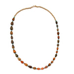 Opal Teardrop + Gold Rondelle Necklace - 18"