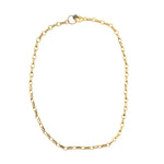 14K Gold Venetian Chain w/ Oxidized Silver Diamond Charm - 17"