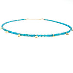 Faceted Apatite + Gold Disk Necklace