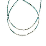 Apatite + Silver Layering Necklace - 16"