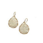 Gold Teardrop Earrings in Moonstone, Small
