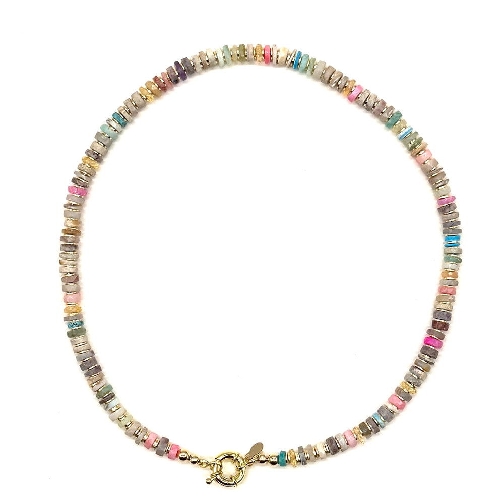 Capri Candy Necklace - Multi Stone w/ Sailor Clasp 17.5”