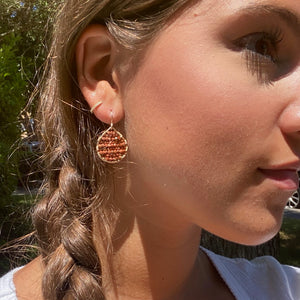 Gold Teardrop Earrings in Sunstone, Small