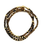 Triple Wrap Bracelet - Zircon + Gold