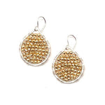 Silver Teardrop Earrings in Gold Pyrite, Small