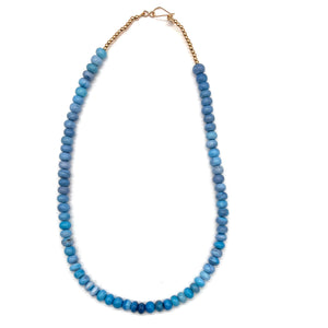 Blue Opal + Gold Beads l Necklace - 20.5”