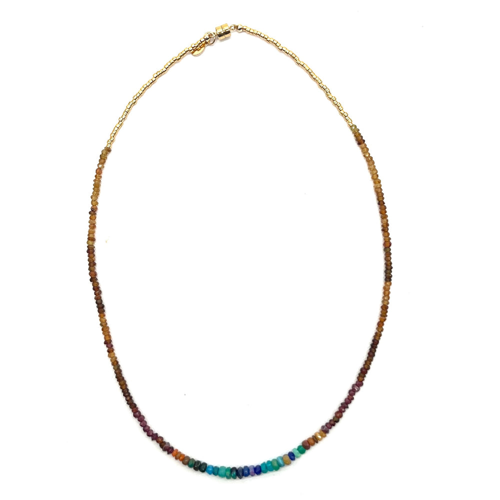 Opal + Tourmaline Necklace - 15.5"