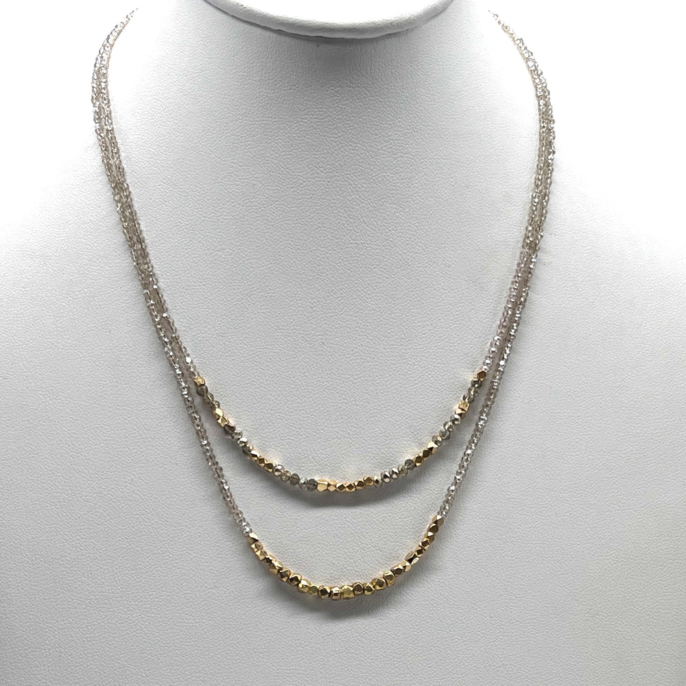 Gold Vermeil + Micro-Crystals Necklace - 18"