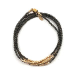 Quadruple Wrap Bracelet - Olive Pyrite