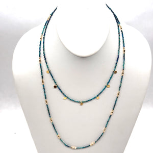 Gold Oval + Chrysocolla Triple Wrap - 20"