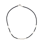 Layering Necklace - Midnight + Silver - 15"