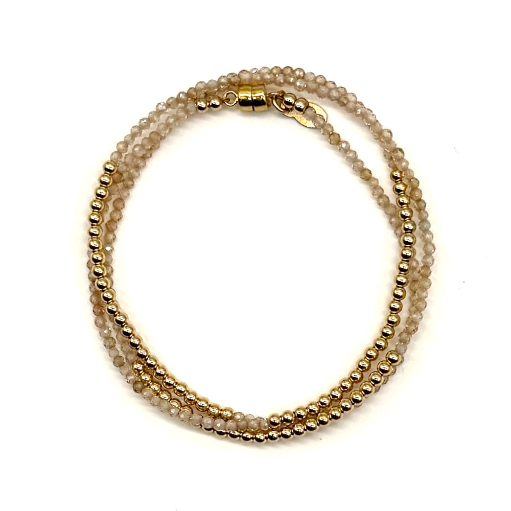 Triple Wrap Bracelet - Citrine