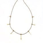 Silver Pyrite + Gold Paddle Necklace