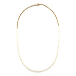Moonstone Beaded Necklace with Gold Nugget Beads - 18"