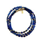 Triple Wrap Bracelet - Lapis + Gold