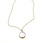 Gold Freshwater Pearl Pendant Necklace