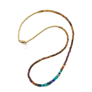 Opal + Tourmaline Necklace - 15.5"