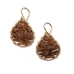 Gold Teardrop Earrings in Andalusite, Small