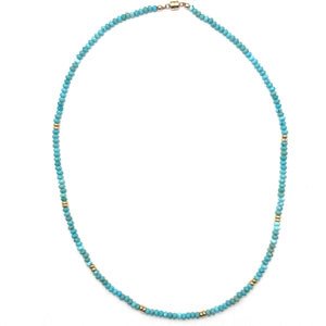 Faceted Turquoise Necklace - 17"