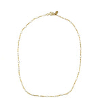 Gold Filled + White Enamel Layering Necklace - 15.75"