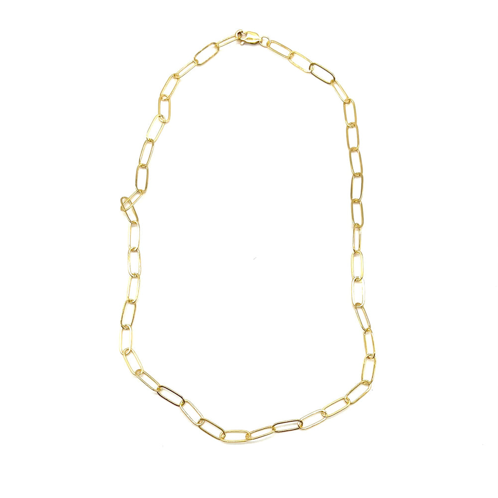 Gold Filled Fat Loop Paperclip Chain Necklace, 16”