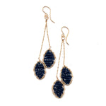 Gold Marquise Double Dangle Earrings in Midnight